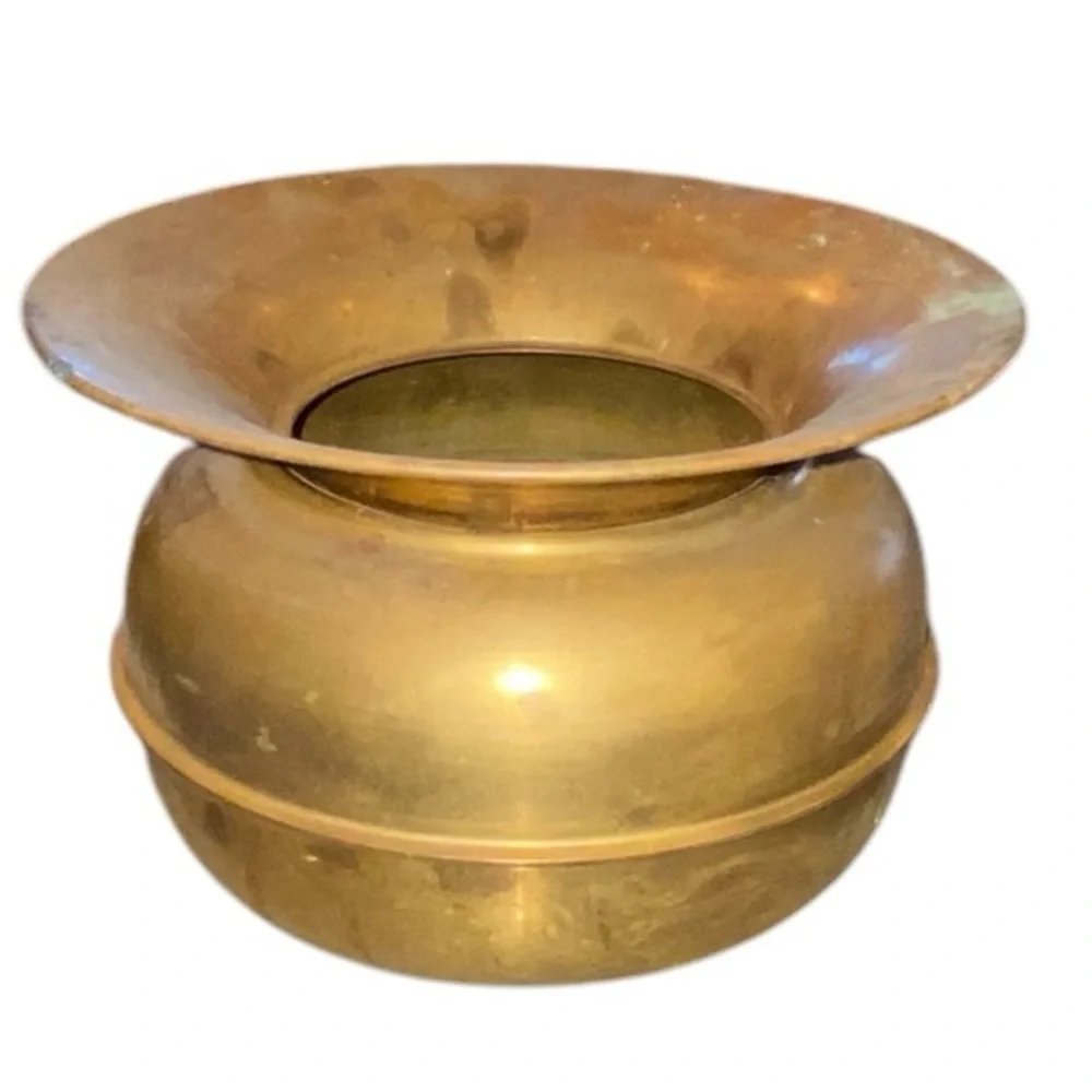vintage brass pot / vase / spitoon